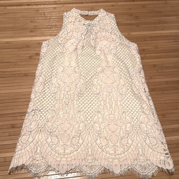 “Skies Are Blue” Cream Lace Sleeveless Dress - Picture 6 of 6